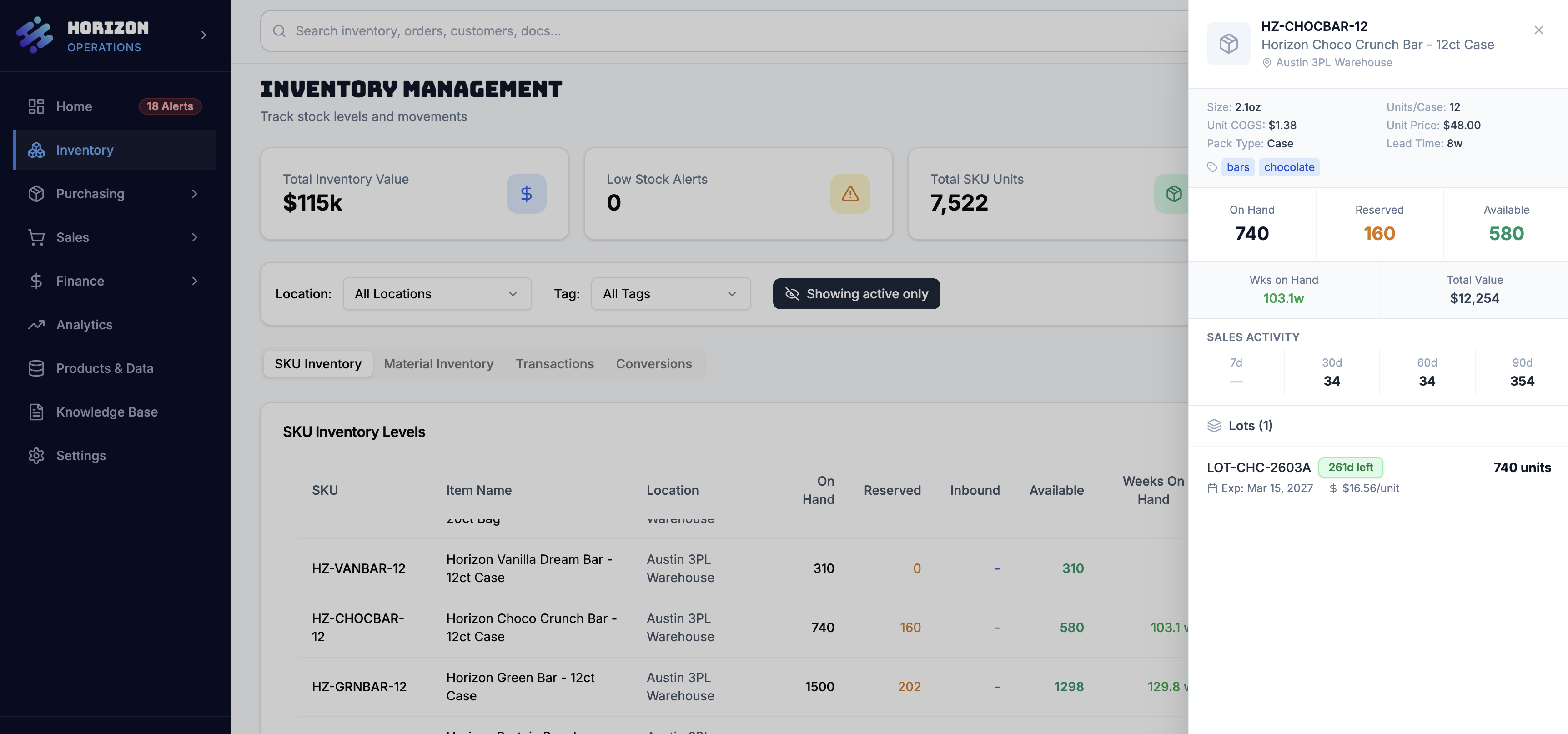 Inventory tracking in Horizon OS